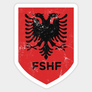 Albania /// Faded-Vintage Style Flag Design Sticker